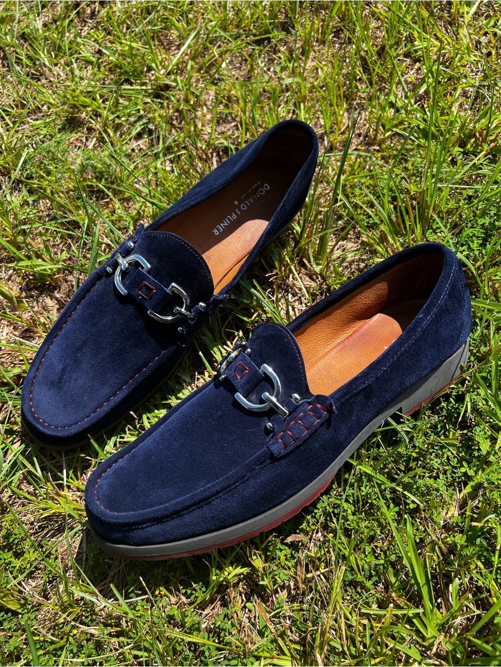 CLEAN Donald J Pliner size 13 Mens Lelio Suede Blue Loafer shoes